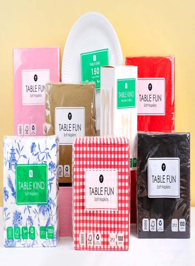 Talking Tables 100 x Bulk Pack Soft Black Paper Napkins, Disposable Party Serviettes for Birthday, Christmas, Weddings, Catering, Everyday Tableware, Recyclable Made in EU, 2ply 33cm - Image 4