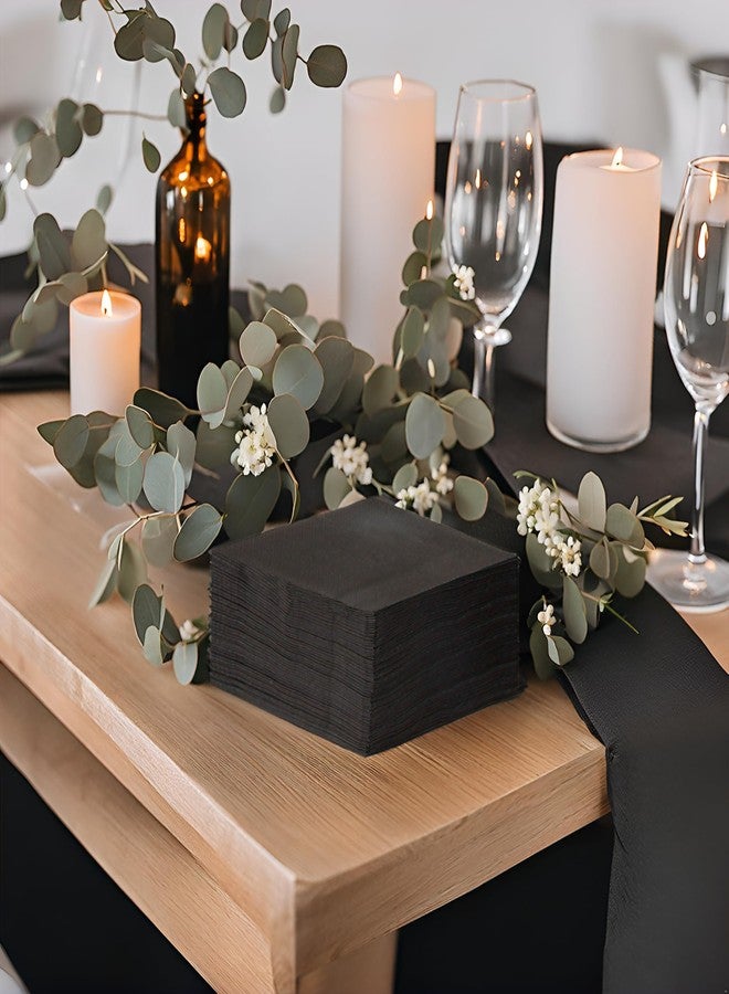 Talking Tables 100 x Bulk Pack Soft Black Paper Napkins, Disposable Party Serviettes for Birthday, Christmas, Weddings, Catering, Everyday Tableware, Recyclable Made in EU, 2ply 33cm - Image 3