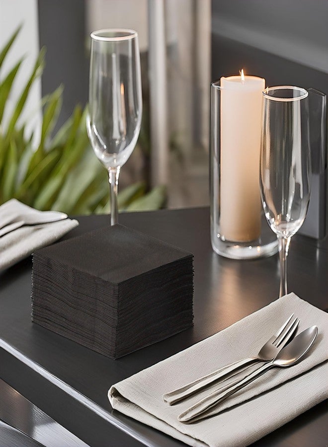 Talking Tables 100 x Bulk Pack Soft Black Paper Napkins, Disposable Party Serviettes for Birthday, Christmas, Weddings, Catering, Everyday Tableware, Recyclable Made in EU, 2ply 33cm - Image 5