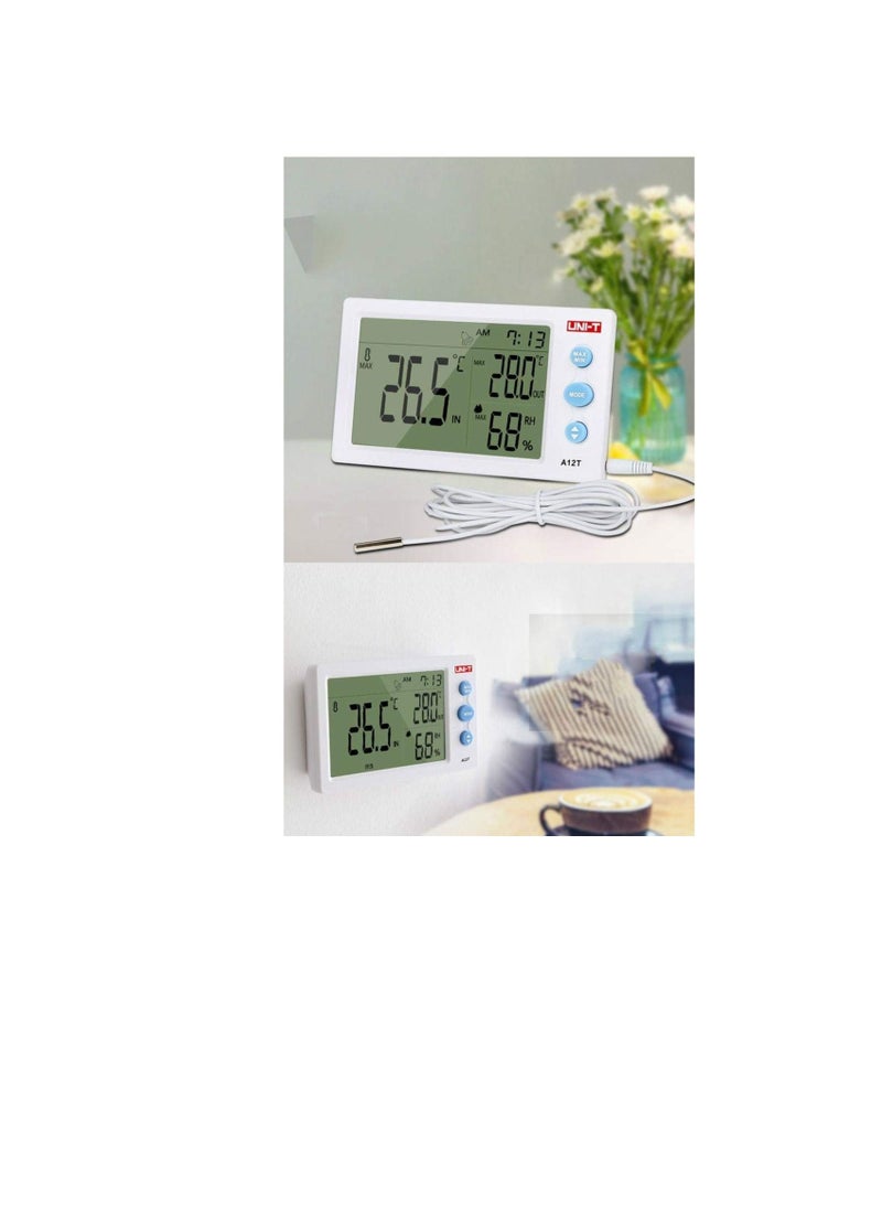 UNI-T Hanging Wall Table Mounted High Precision Indore/Outdoor Digital Thermo Hygrometer with Clock - UNI-T  - Image 3