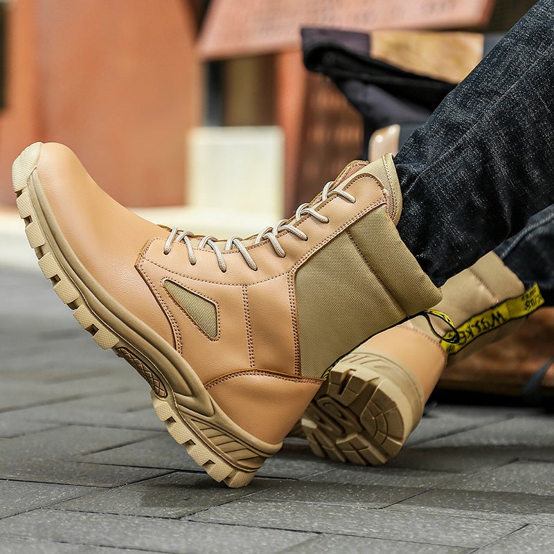 Winter Black Flat Heel Casual Viscose Shoes Martin Boots Leather Cloth Stitching Round Head Snow Boots - Image 2