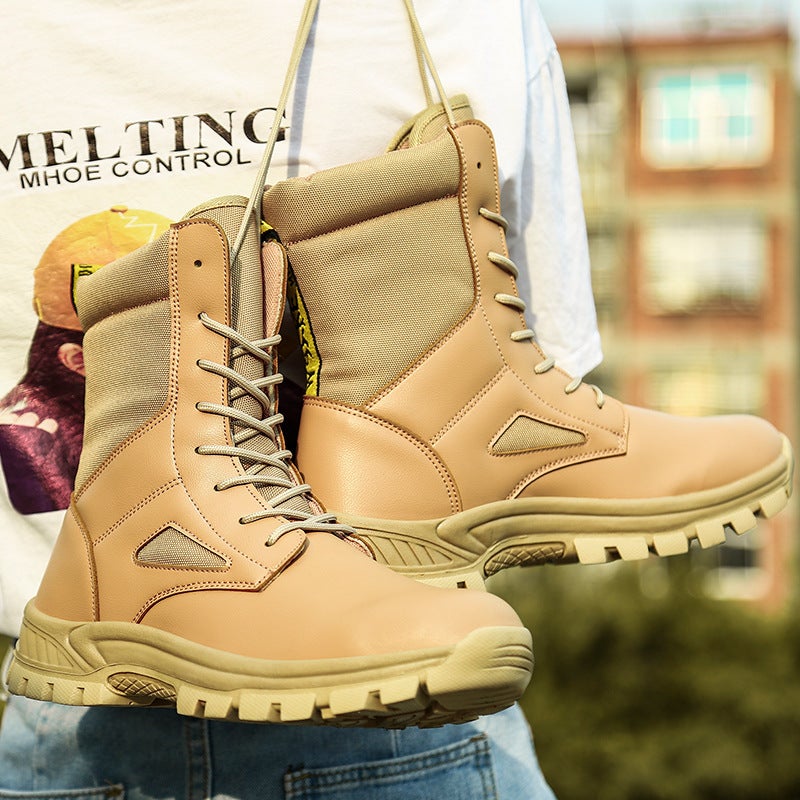 Winter Black Flat Heel Casual Viscose Shoes Martin Boots Leather Cloth Stitching Round Head Snow Boots - Image 4