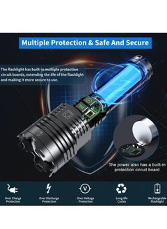 Light 250,000 Lumens Brightest LED Tactical Flashlight Zoomable, Waterproof, Dustproof with 6 Modes for Desert Camping and Emergencies  - Image 1