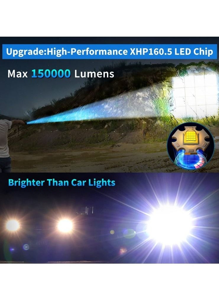 Light 250,000 Lumens Brightest LED Tactical Flashlight Zoomable, Waterproof, Dustproof with 6 Modes for Desert Camping and Emergencies  - Image 5
