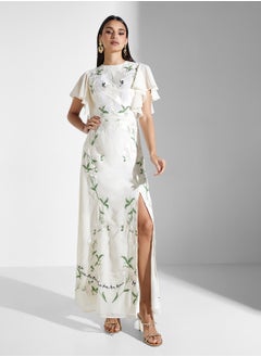 Hope & Ivy Bridal Embellished Backless Maxi Dress  - Image 1
