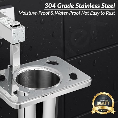 Plantex 304 Grade Stainless Steel Tooth Brush Holder/Tumbler Holder/Bathroom Accessories - Splash (Chrome) - Image 4