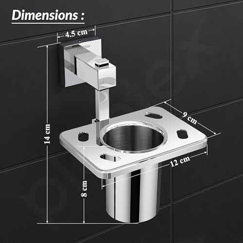 Plantex 304 Grade Stainless Steel Tooth Brush Holder/Tumbler Holder/Bathroom Accessories - Splash (Chrome) - Image 3