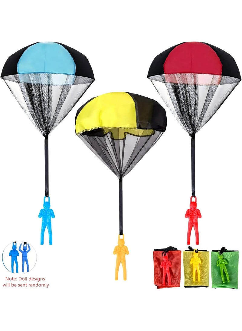 3-Piece Parachute Toy Set, a Great Gift Choice for Children – Parachute Toys: Outdoor Toys, Teen Birthday Gifts, Easter Egg Gifts, Anti-Tangle Outdoor Flying and Landing Toys, Hand-Thrown Parachute Dolls, Flying Soldier Toys. - Image 1