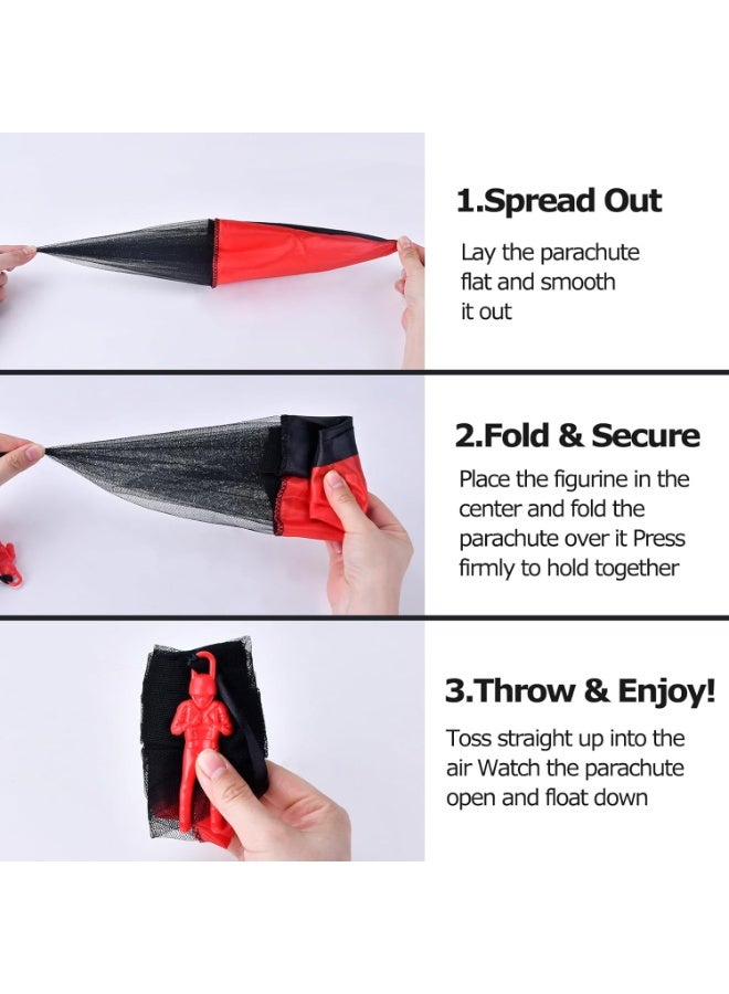 3-Piece Parachute Toy Set, a Great Gift Choice for Children – Parachute Toys: Outdoor Toys, Teen Birthday Gifts, Easter Egg Gifts, Anti-Tangle Outdoor Flying and Landing Toys, Hand-Thrown Parachute Dolls, Flying Soldier Toys. - Image 2