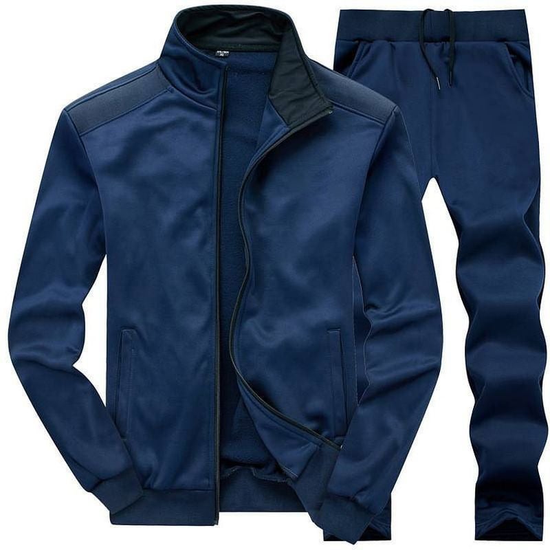 Mens Embroidered Sweatshirt Casual Sports Suit Spring Autumn Black - Image 5