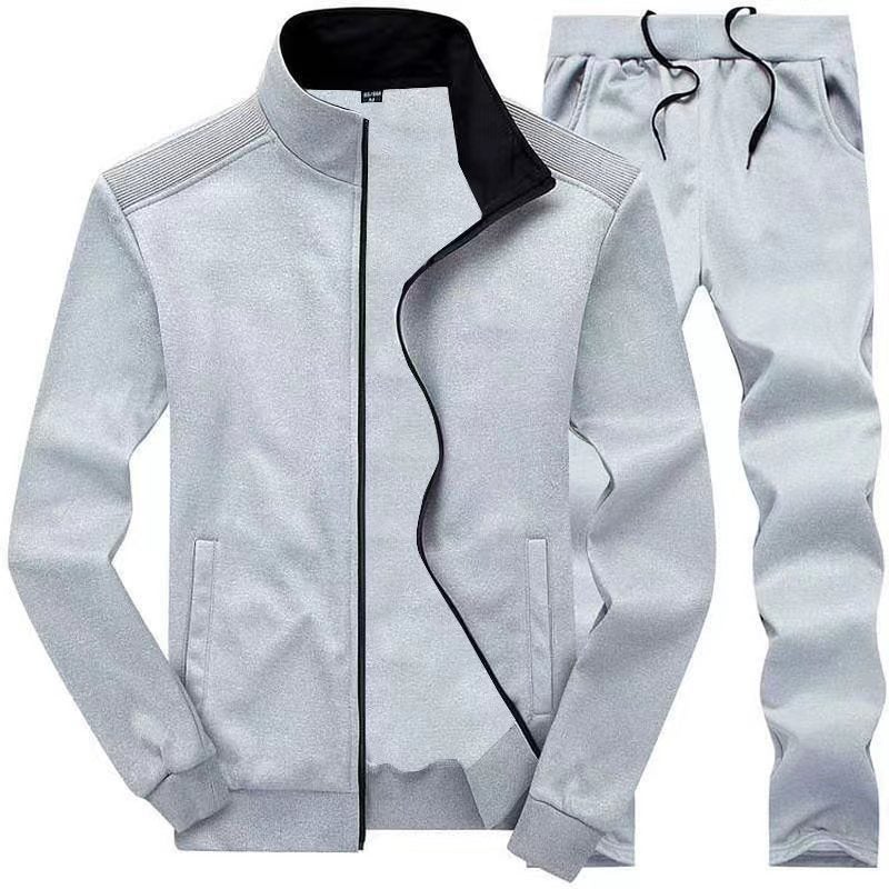 Mens Embroidered Sweatshirt Casual Sports Suit Spring Autumn Black - Image 3