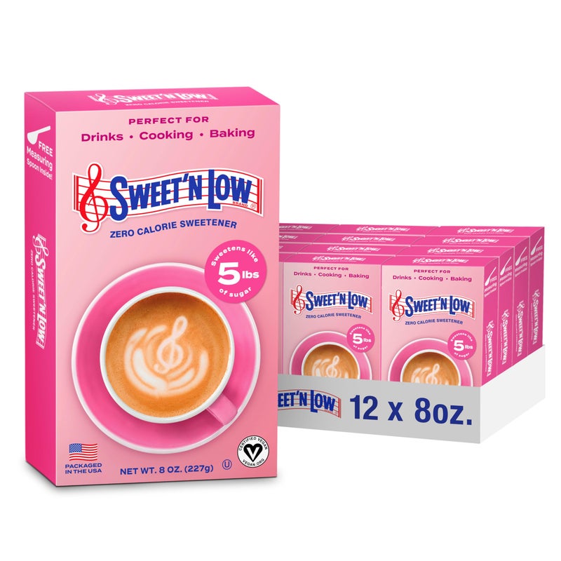 Sweet'N Low Zero Calorie Bulk Sweetener, 8 oz. Box, 12 Pack, Granulated Sugar Substitute for Baking, Coffee, Tea and More, Kosher & Gluten Free, Low Glycemic Index - Image 1
