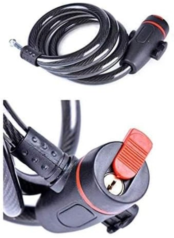 Universal Anti-Theft Bicycle Lock – Stainless Steel Cable Coil Bike Lock for MTB, Road Bike & Motorcycle – Heavy-Duty Security Lock with 2 Keys - Image 2