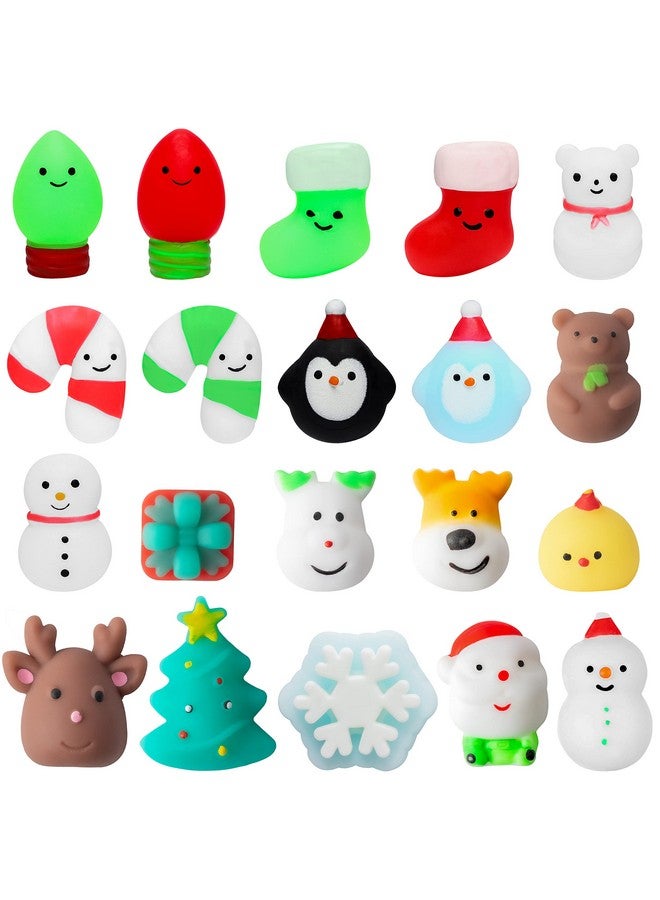 MALLMALL6 20Pcs Christmas Mochi Squeeze Toys For Xmas Party, Kawaii Animal Stress Relief Toys For Christmas Decoration Treat Bags Gifts, Birthday Gifts, Classroom Prize, Goodie Bag - Image 1