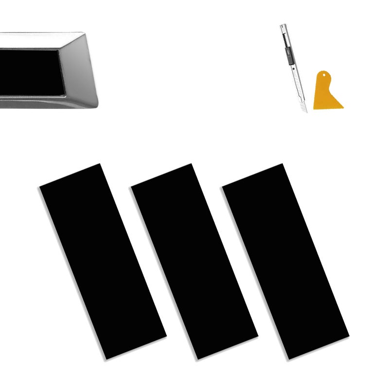 3PCS DIY Carbon Fiber Decals Emblem Kit with Spatula and Cutter Compatible with Chevy Size 118 x 393 Matte Black