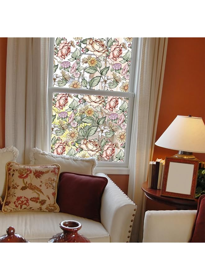 erorex Window Privacy Film Stained Glass Window Clings Decorative Window Tinting Film For Home Anti Uv Glass Window Film Stained Glass Window Film For Home Window 17.7 X39.5 Inches - Image 5