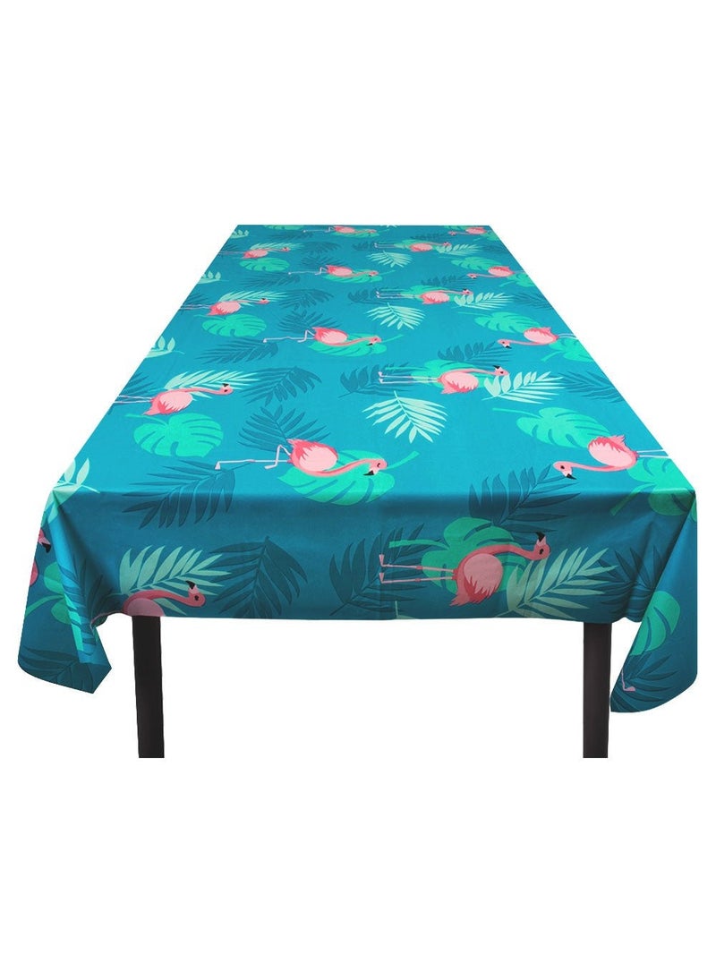 Flamingo Plastic Tablecloth Turquoise Pink 130x180cm
