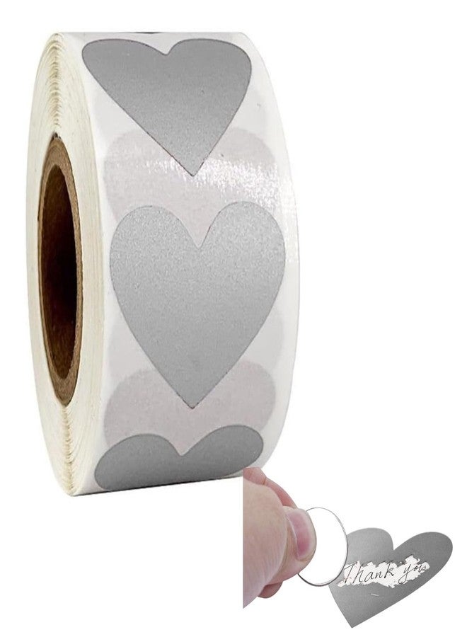 orgner 300 Round 1-Inch Silver DIY Scratch Off Stickers - Heart Shape Perfect for Reward Charts, Games, Business Promotions, Tickets, Lottery, Events, Activities, Crafts - Image 4