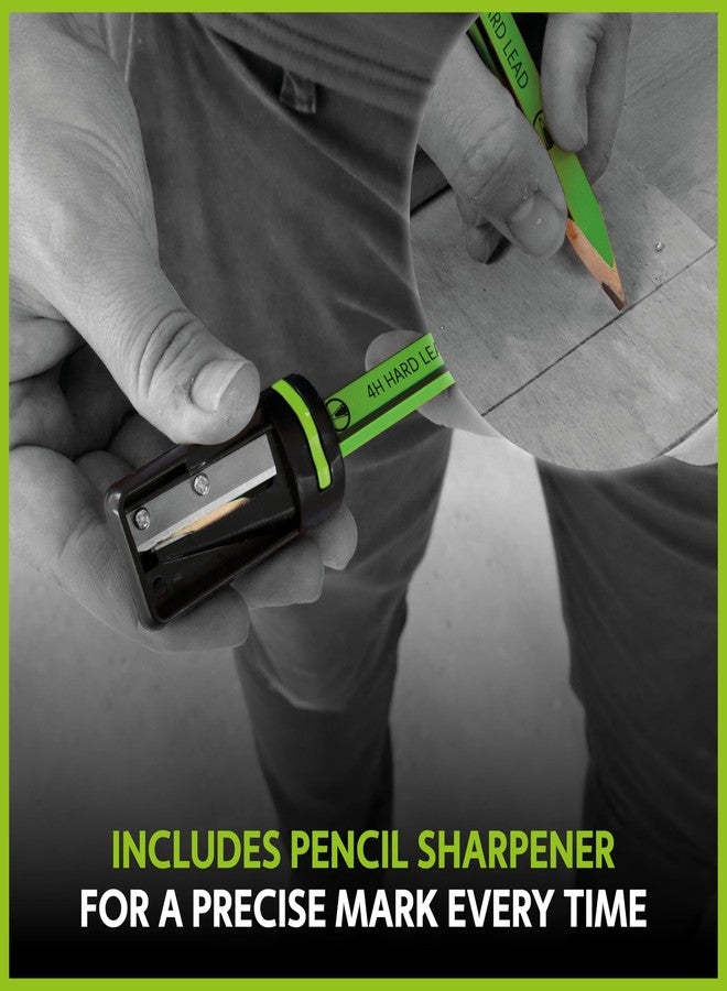 TRACER 4H Carpenters Pencils (Hard Lead) 12 Pack with Carpenters Pencil Sharpener. Carpenters Pencil x 12 - Image 5