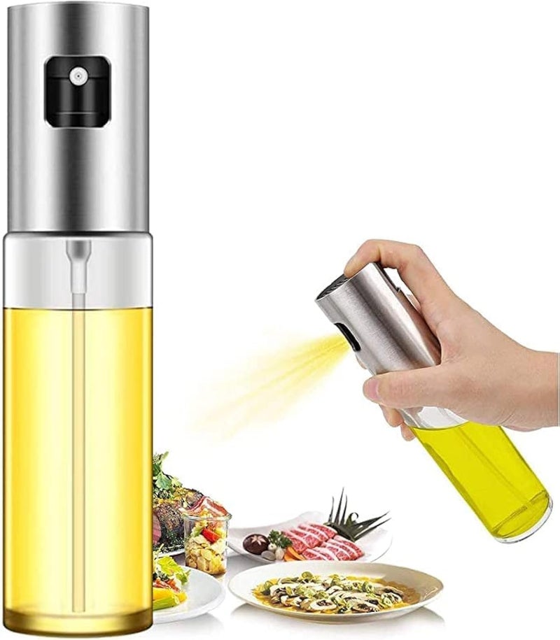 Olive Oil Sprayer Kitchen Oil Sprayer Glass Bottle Top Pump Stainless Steel Body for BBQ Cooking