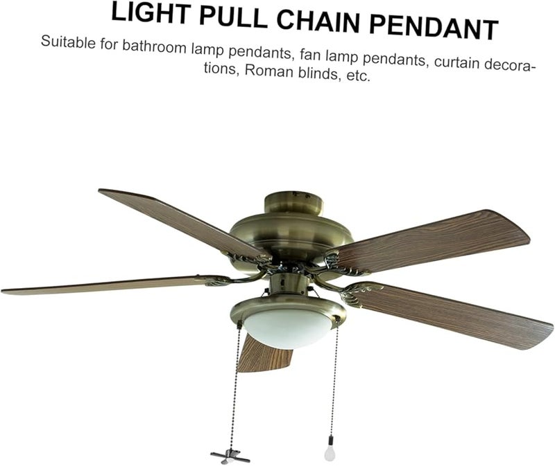 2Pcs Clear Glass Pendant Fan Pull Chain Replacement Accessory For Ceiling Light Fixtures - Image 3