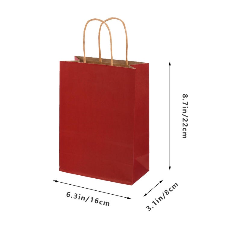 Colorful Kraft Paper Handheld Bags 24pcs Small Vertical Tote For Party Favor Candy Storage 16x8x22cm - Image 3