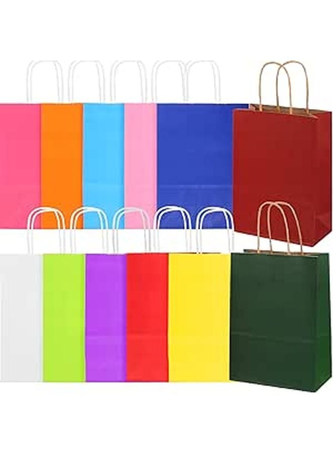 Colorful Kraft Paper Handheld Bags 24pcs Small Vertical Tote For Party Favor Candy Storage 16x8x22cm - Image 1
