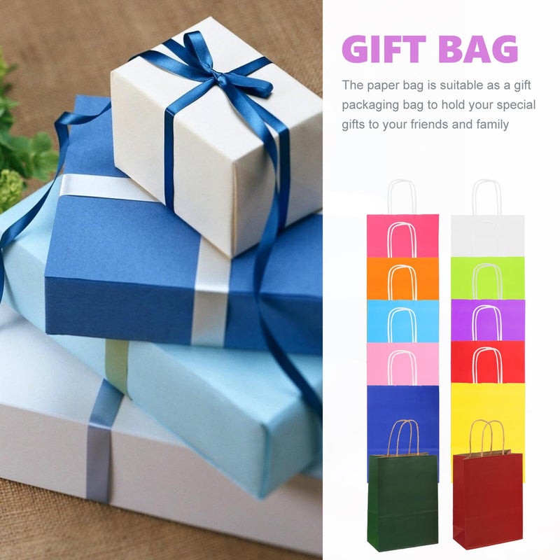 Colorful Kraft Paper Handheld Bags 24pcs Small Vertical Tote For Party Favor Candy Storage 16x8x22cm - Image 4
