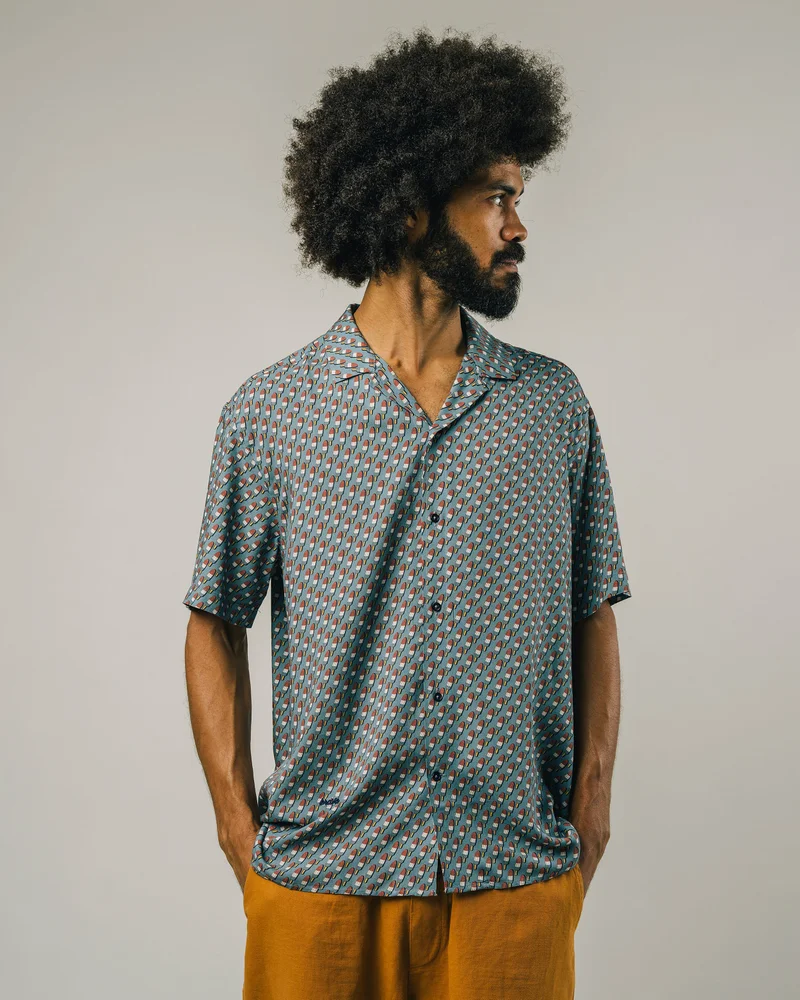 Brava Fabrics Gelati Aloha Shirt Blue