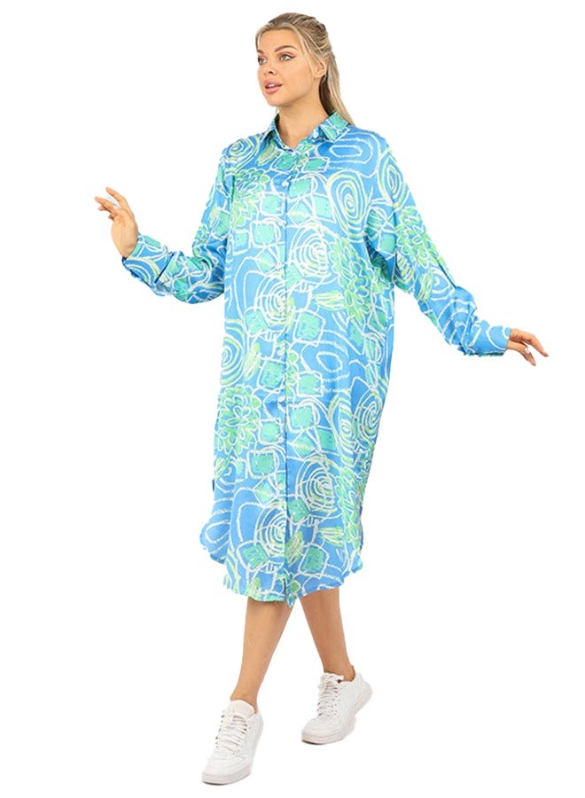 Zmurud Silky Satin Blouse - Printed  - Image 1