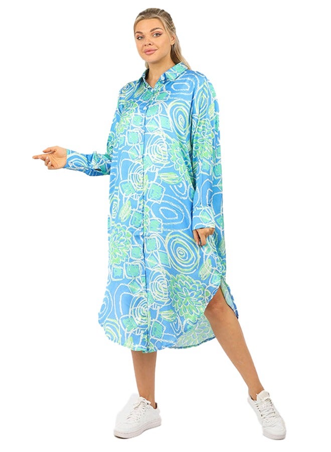 Zmurud Silky Satin Blouse - Printed  - Image 3