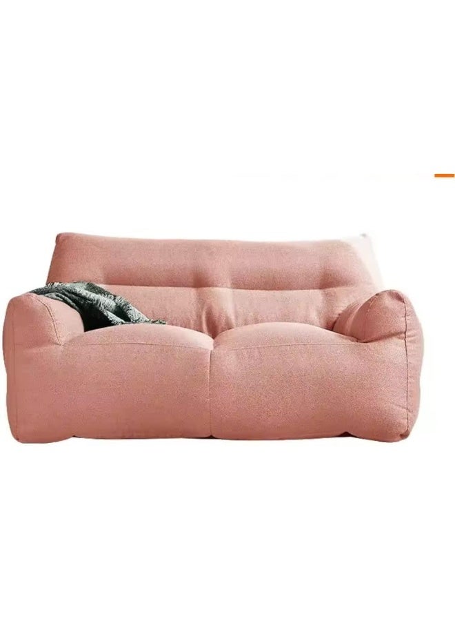 Plush Velvet Bean Bag Sofa - 2-Seater (Pink)