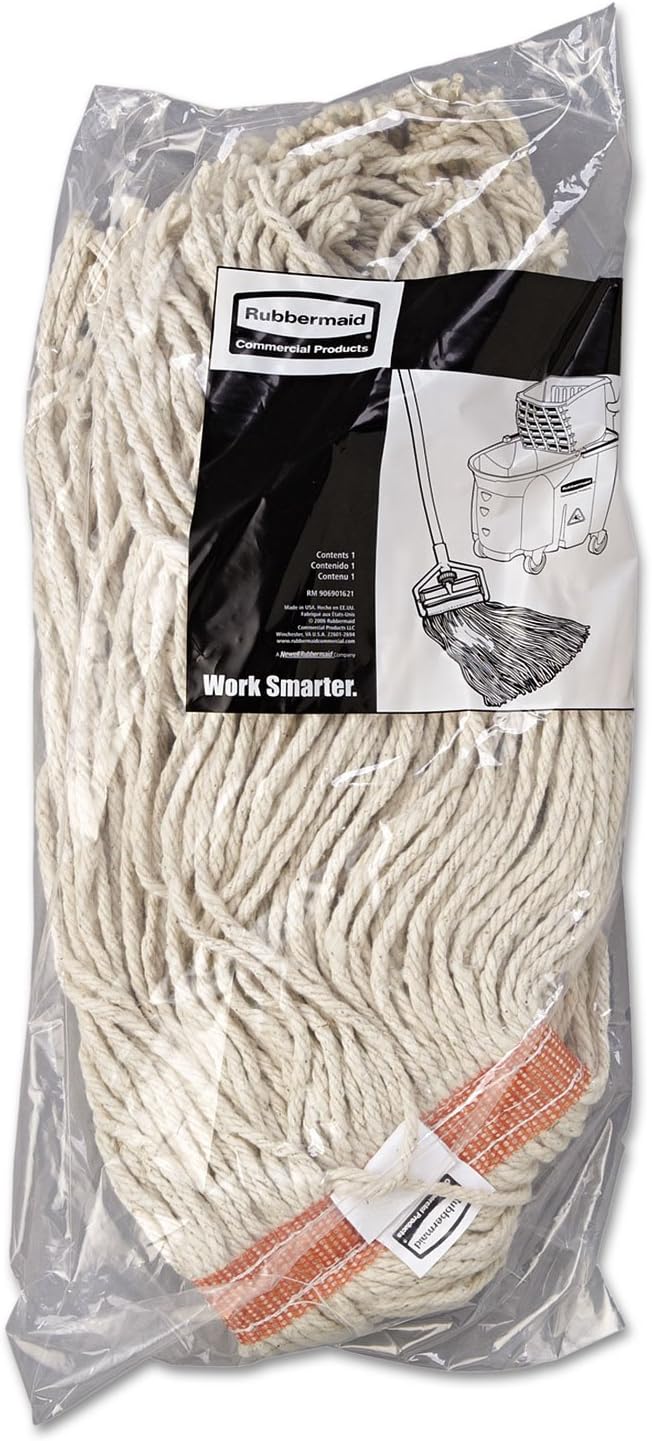 Rubbermaid Rubbermaid Commercial Products Dura Pro Small 16 OZ Cotton Wet Mop 1 Headband White for General Purpose Floor Cleaning or OneTime Use - Image 3