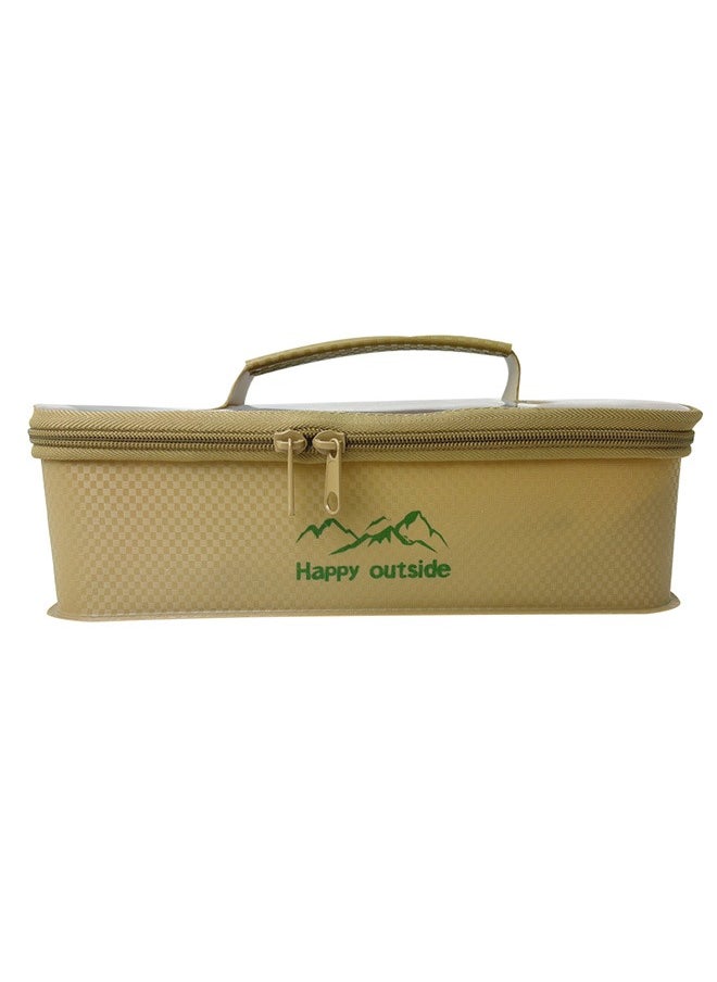 happy outside - 2L Sandproof Storage Pouch - Clear Top Organizer for Desert Hiking, Survival Kit, Fishing Hooks, Arabic Spices, Thickened EVA with Crashproof & Mold Proof - Mini Foldable Bag for Stakes, Matches, Small Essentials (Desert Khaki) - Image 1