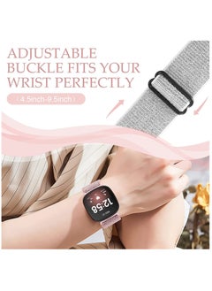 KASTWAVE Elastic Bands Compatible with Fitbit Versa 3 / Fitbit Sense, Adjustable Nylon Replacement Straps Wristband for Fitbit Versa Smart Watch for Women Men  - Image 3