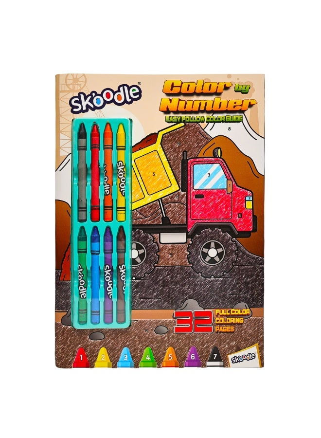 SKOODLE Color by Number With Crayons | Learn Number Recognition & Color Matching | Educational Activity For Kids | Age 3+ - Image 1