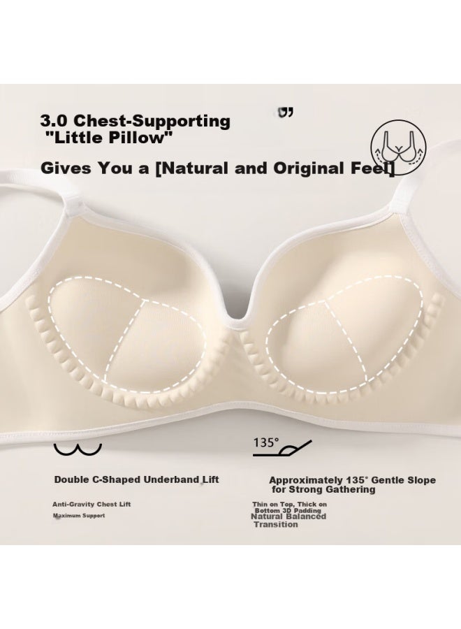PLANDOO Palando Women's Lingerie Small Bust Push-up Invisible Lift Anti-sagging Soft Support Wireless Bra M - Image 2