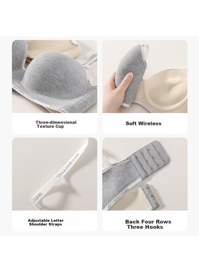 PLANDOO Palando Women's Lingerie Small Bust Push-up Invisible Lift Anti-sagging Soft Support Wireless Bra M - Image 4
