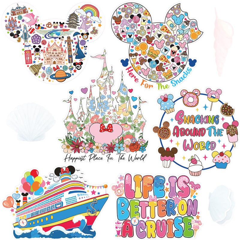 RiVolTa Mouse Cruise Door Magnets - 6 Pcs Cute Family Ship Cabin Magnetic Stickers Large Funny Mice Decorations Garage Stateroom Cabin Decal Accessories for Summer Party Carnival Holiday Fridge Decor - Image 1
