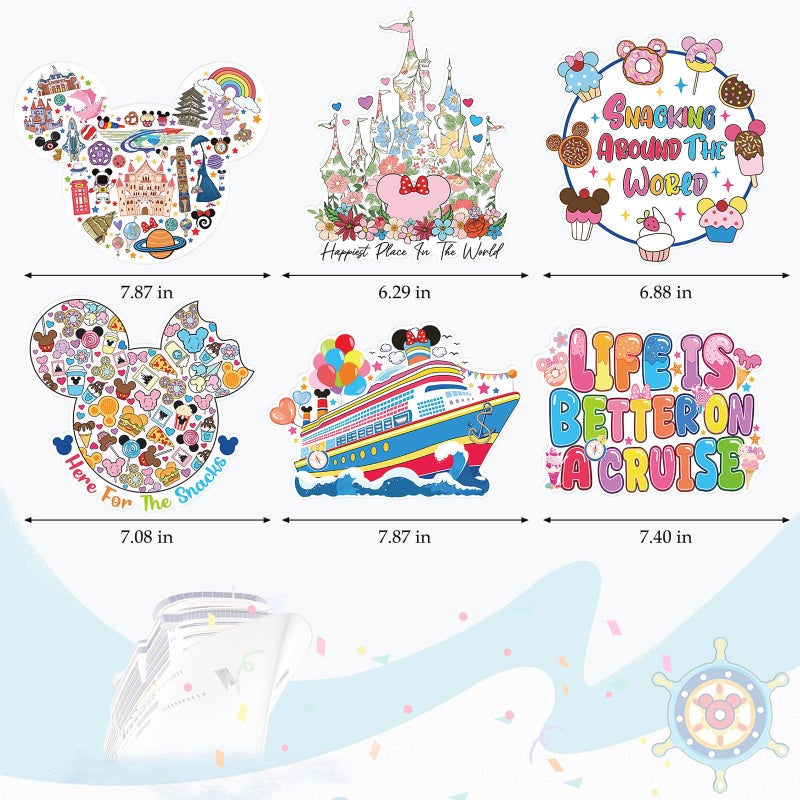 RiVolTa Mouse Cruise Door Magnets - 6 Pcs Cute Family Ship Cabin Magnetic Stickers Large Funny Mice Decorations Garage Stateroom Cabin Decal Accessories for Summer Party Carnival Holiday Fridge Decor - Image 5