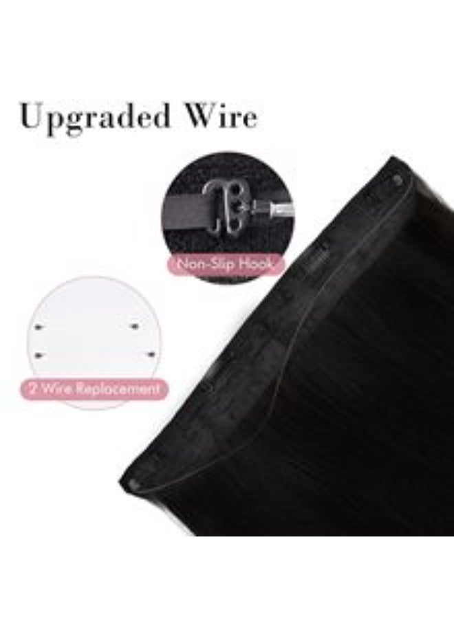 16 Inch Hair Extensions - Gradient Dark Brown to Chestnut Brown, Invisible Clip-in Extensions with Clear Fish Wire for Natural Volume Length - Image 3