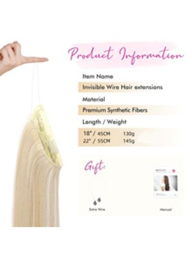 16 Inch Hair Extensions - Gradient Dark Brown to Chestnut Brown, Invisible Clip-in Extensions with Clear Fish Wire for Natural Volume Length - Image 4