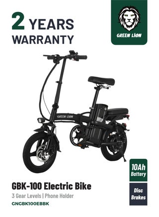 GBK-100 Electric Bike with 3 Gear Levels and Phone Holder / E bike for Adult / Foldable Foot Pedal / Front and Rear Disk Brakes / Durable and Safe Electric Bicycle 350W - Black - pzsku/Z2AA05E6BD93101BDE722Z/45/1747231174/0de3a93d-f644-4c90-abba-df1d4105b6e7