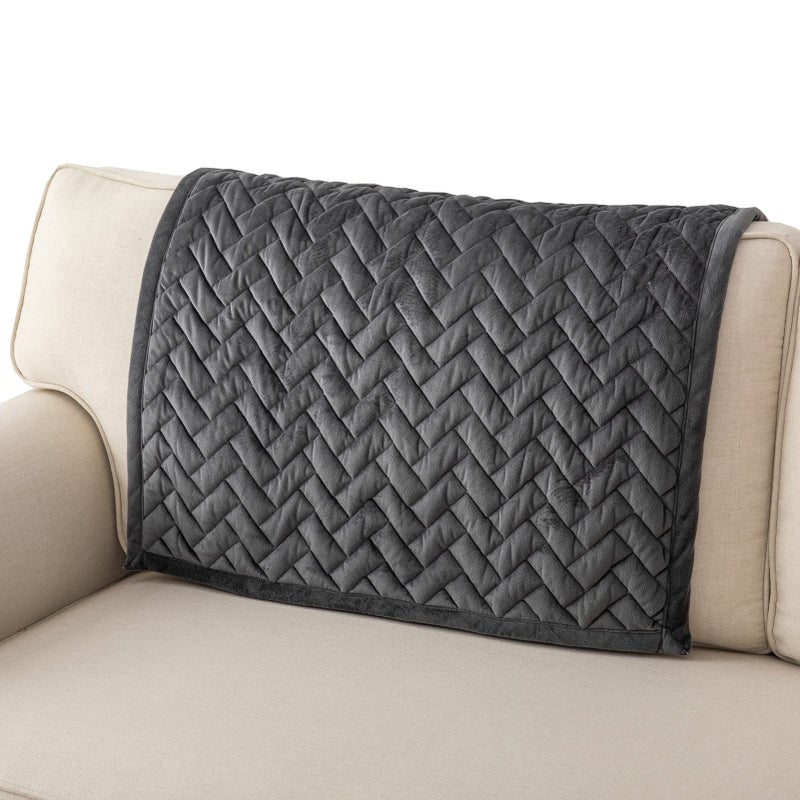 Eismodra Couch Cover,Sectional Couch Covers,Sofa Covers for 3 Cushion Couch,Anti-Slip Sofa Slipcovers for Dogs Cats Kids Loveseat Recliner L Shaped Armrest Backrest,Dark Gray 36''x36''(Only 1 Piece) - Image 1