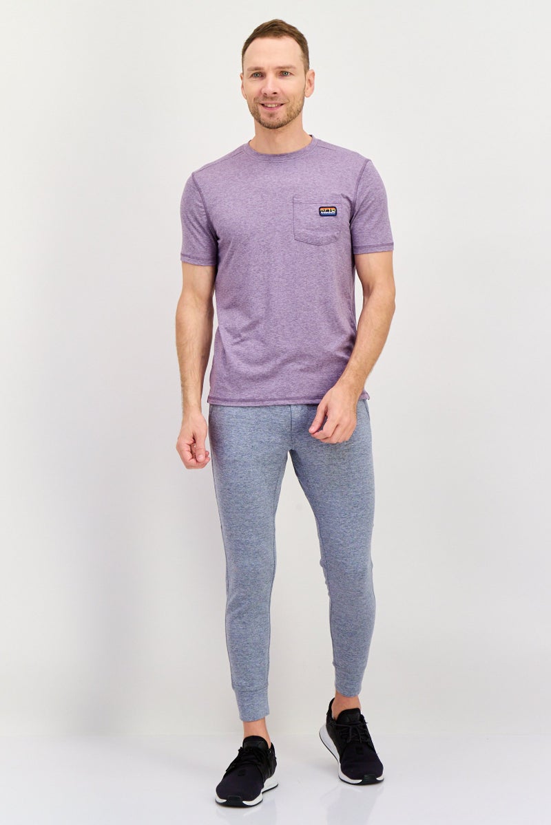 Avalanche Men Sportswear Fit Short Sleeve Outdoors Top, Heather Purple - Image 4