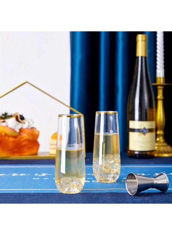 6 Pcs Crystal Clear Shatterproof Champagne Flutes For Wedding Party And Birthday Event Disposable Plastic Glassware G01 - Image 3
