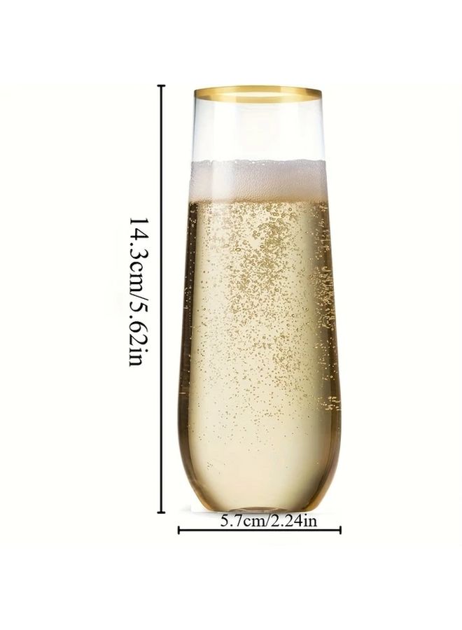 6 Pcs Crystal Clear Shatterproof Champagne Flutes For Wedding Party And Birthday Event Disposable Plastic Glassware G01 - Image 4