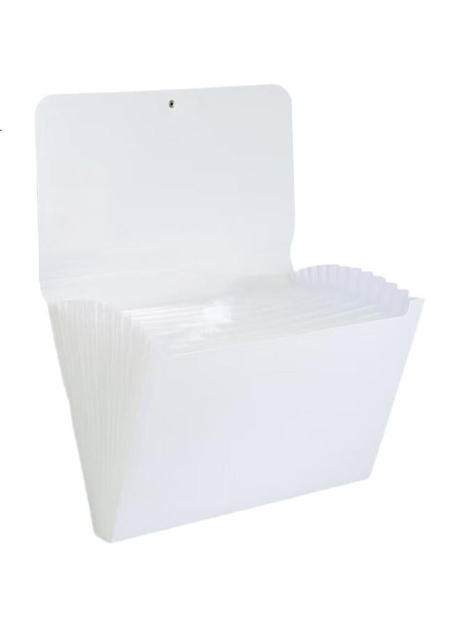 Deli 13-Compartment A4 Drawstring File Folder, Multi-Layer Classification Storage, Accordion File For Student Exam Papers, Large Capacity Document Organizer, Off-White 5238 - Image 1