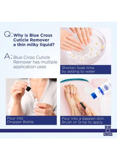 Blue Cross Blue Cross Cuticle Remover Liquid, Cuticle Softener for Nails, Professional Nail Care with Lanolin for Brittle Hang Nails, Hydrating, Moisturizing, Dry Cuticles, Made in USA, 6oz  - Image 5