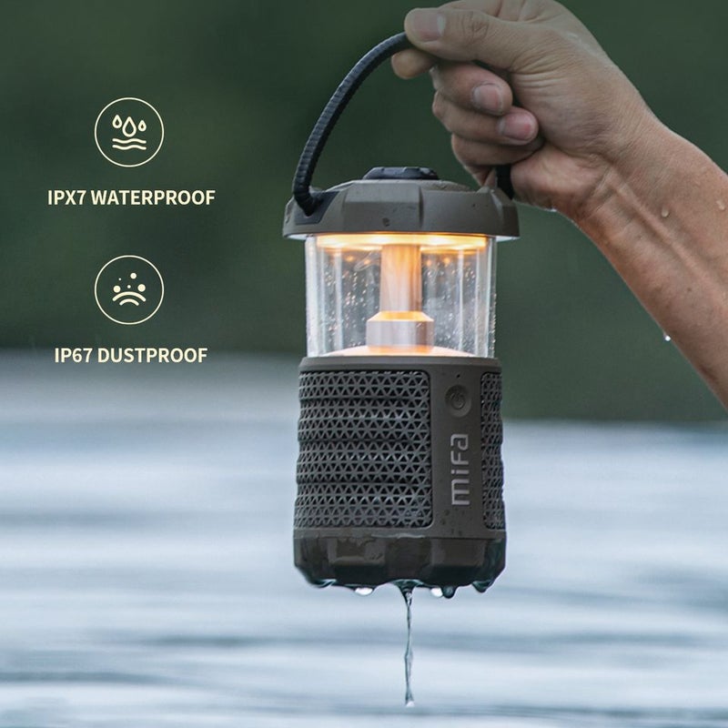 Mifa WildCamping Outdoor Mini Bluetooth Speaker with 360 RGB Light, 38H Playtime, 360-Degree Lantern, Brown - Image 5